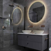 Specchio LED Rotondo | Controllo tramite interruttore a muro | Luce bianca calda - Reyze Serie Edge Modello 5